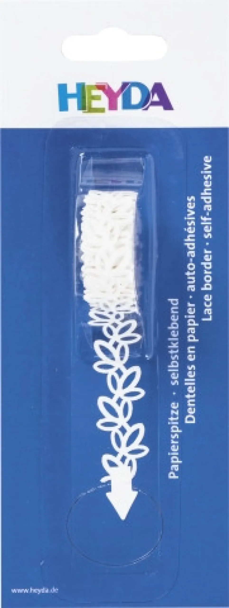 Heyda Koronka papierowa, samoprzylepna Liście - - biała