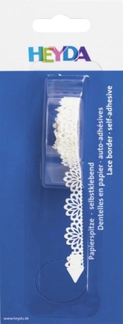 Heyda Koronka papierowa, samoprzylepna Wachlarze - - biała
