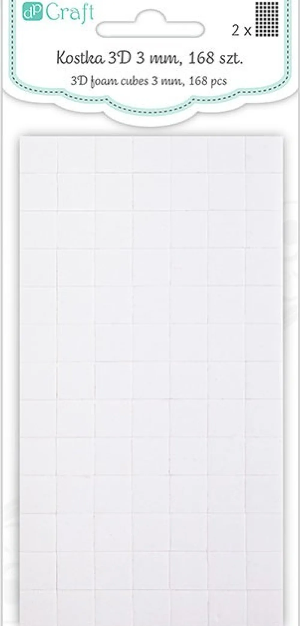 dpCraft Kostka samoprzylepna 3D - - 10 x 10 mm, 168 szt.