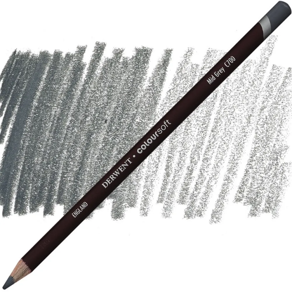 Derwent Kredka Coloursoft - - C700, Mid Grey > Kredki