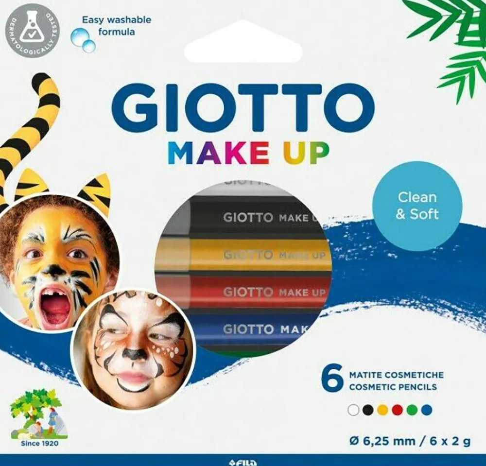 Giotto Kredki do malowania twarzy dla dzieci - - 6 kolorów