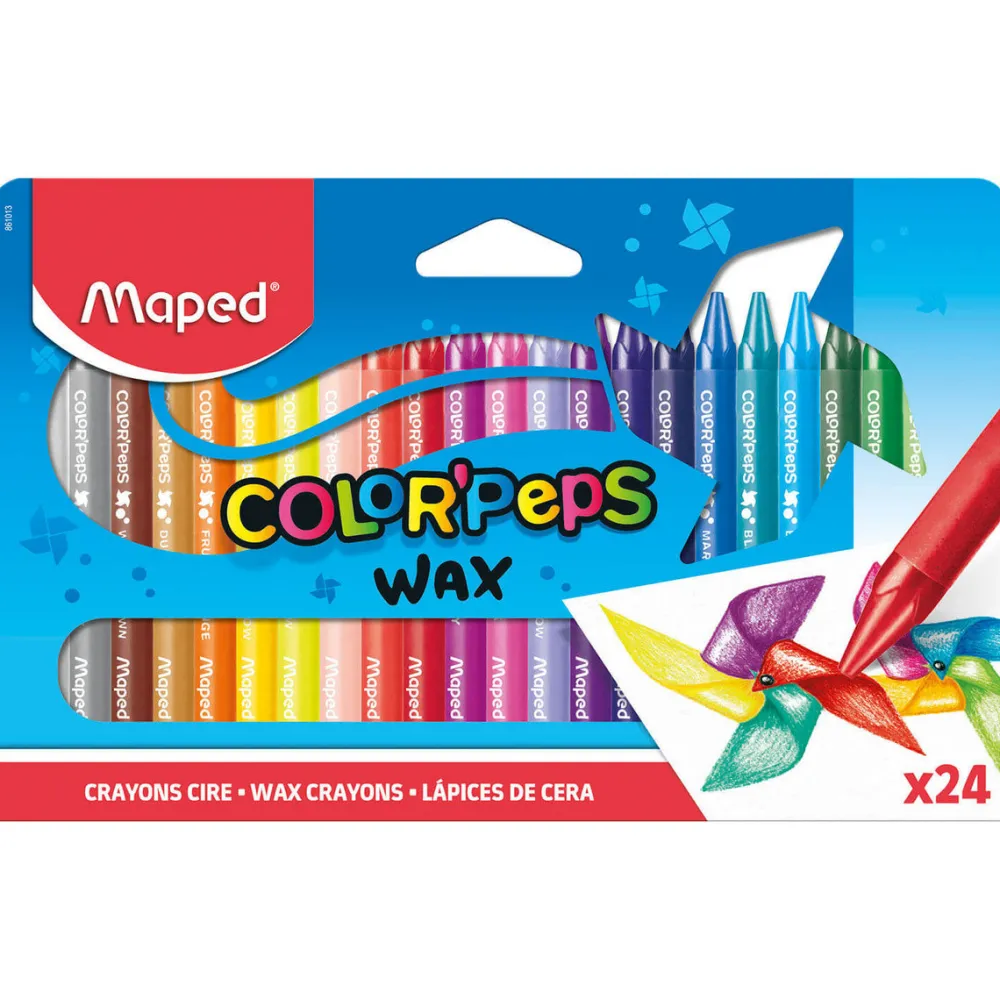 Maped Kredki świecowe Color' Peps Wax dla dzieci - - 24 kolory > Dzieci Kredki Dla Dzieci