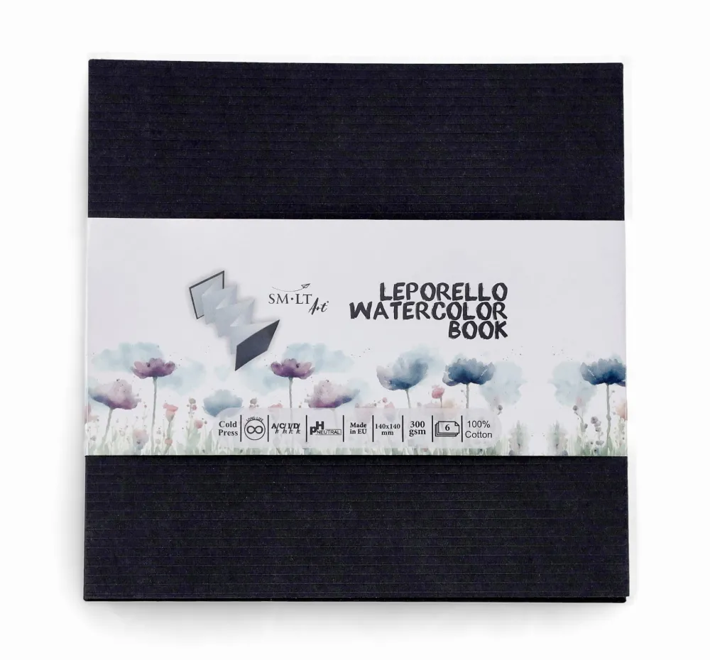 SMLT Książeczka do akwareli Leporello 14 x 14 cm - SM-LT - 300 g, 6 ark. > Papier Do Akwareli