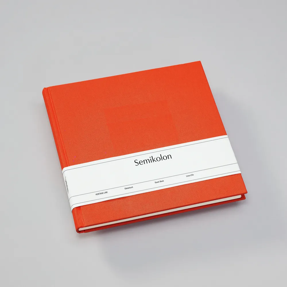 Semikolon Księga gości Heritage Line - - Orange, 180 stron