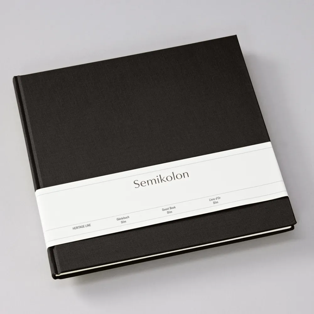 Semikolon Księga gości Slim Heritage Line - - Black, 100 stron