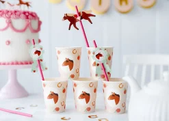 PartyDeco Kubeczki papierowe Konie - 220 ml, 6 szt. > Kubeczki Papierowe