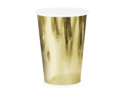 PartyDeco Kubeczki papierowe - złote, 220 ml, 6 szt.