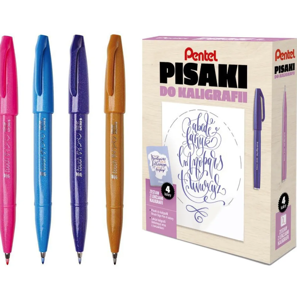 Pentel Kurs letteringu, zestaw do kaligrafii - - PSVY > Zestawy Do Kaligrafii|Pisaki Kaligraficzne