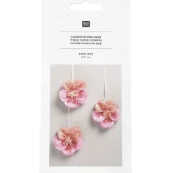 Rico Design Kwiaty z bibuły Bratki - - różowe, 11 cm, 3 szt. > Kwiaty I Ozdoby Roślinne