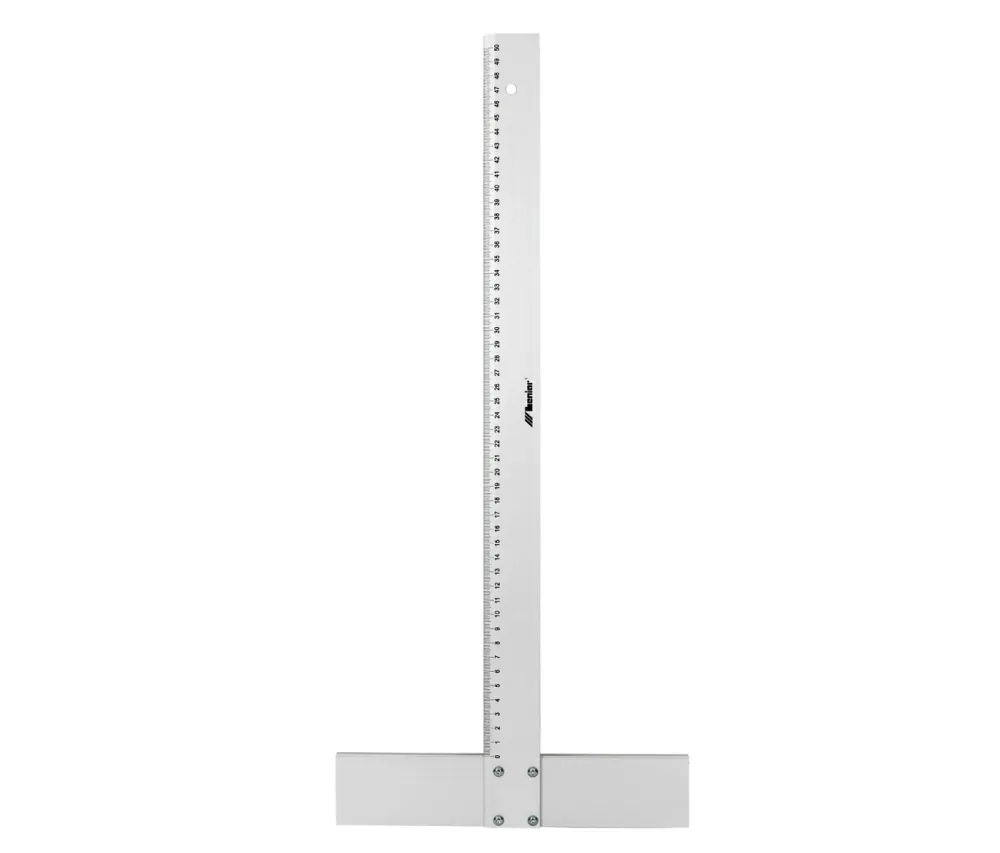 Leniar Linijka, przykładnica metalowa z ogranicznikiem - - 50 cm > Przybory Kreślarskie