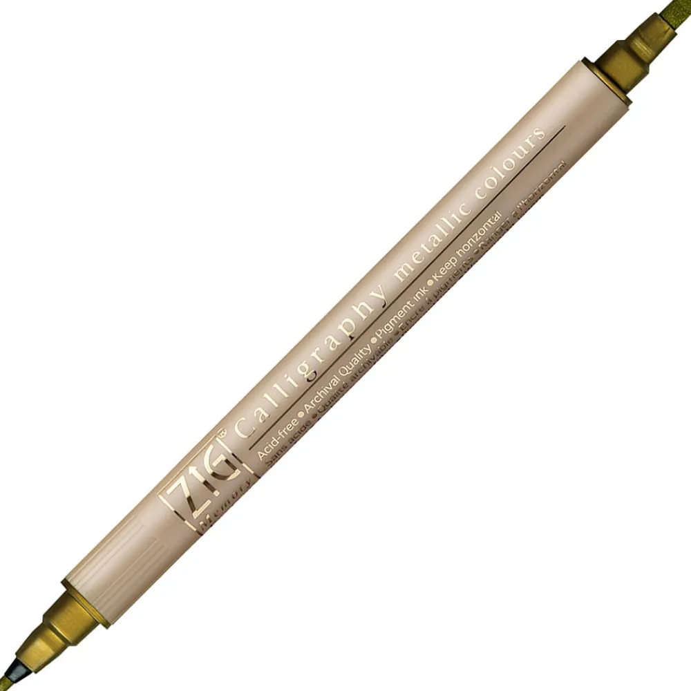 Kuretake Marker do kaligrafii ZIG Metallic Writer - - dwustronny, złoty