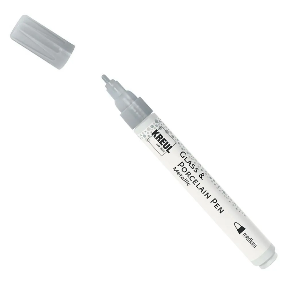 Kreul Marker do porcelany i szkła Metallic - - srebrny