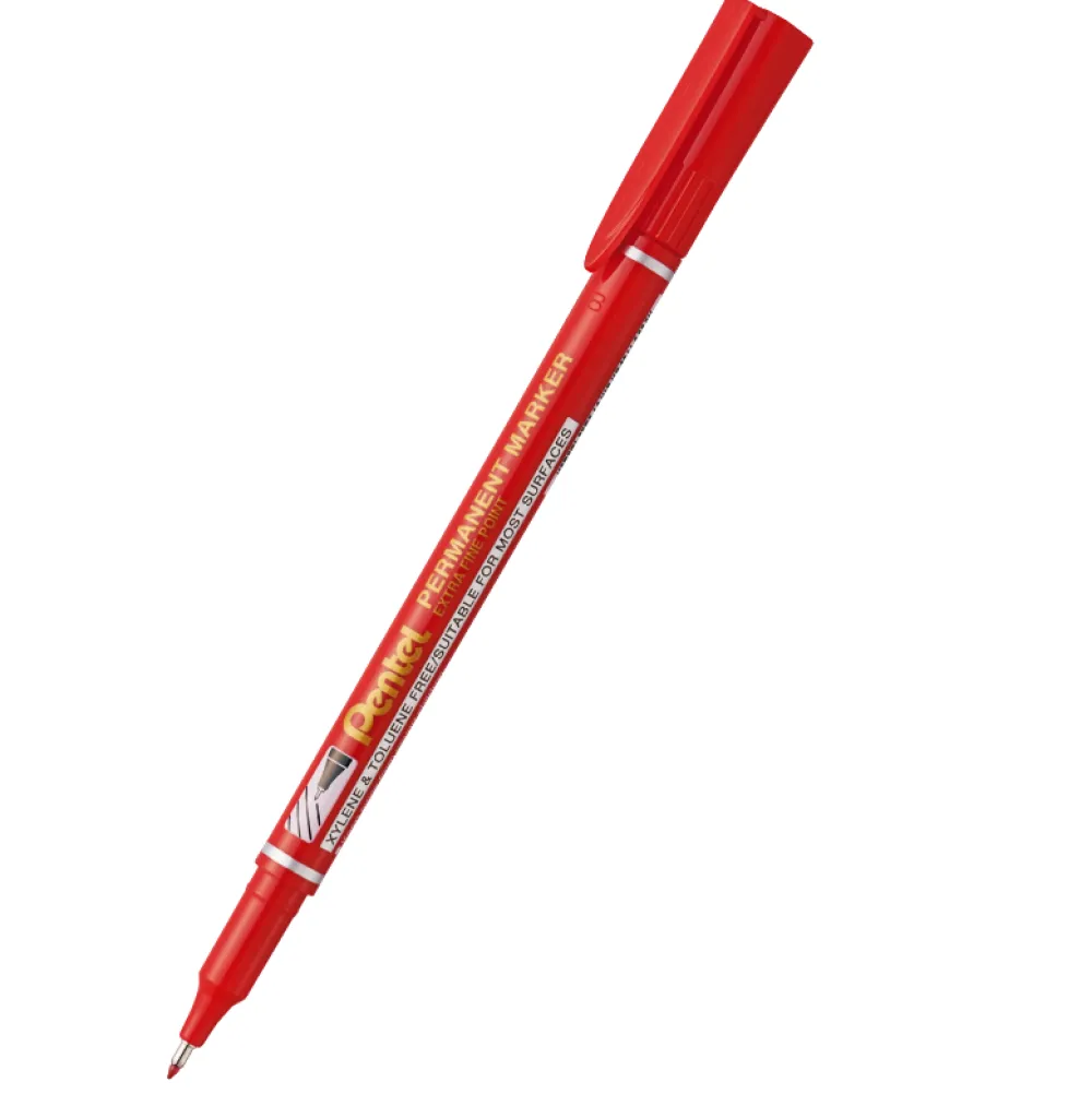 Pentel Marker permanentny, wodoodporny - - czerwony, 0,6 mm