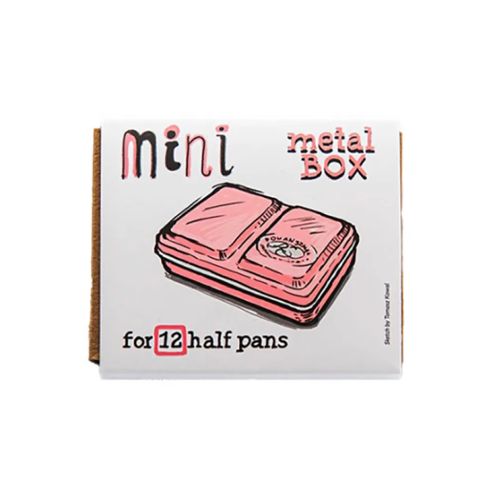 Roman Szmal Metalowa kasetka Mini Box na 12 półkostek akwareli - - Pink
