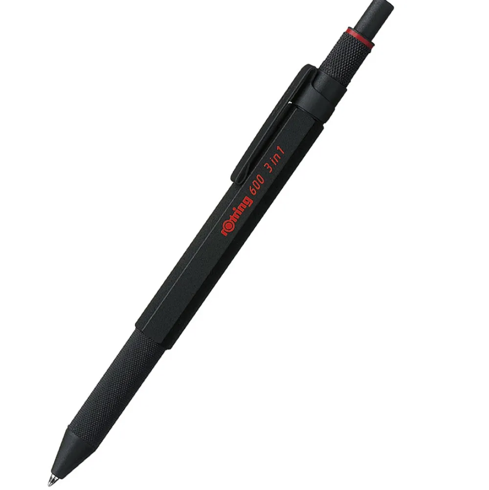 Rotring Multipen 600, ołówek i dwukolorowy długopis 3 w 1 - - Black