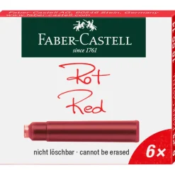 Faber-Castell Naboje atramentowe - - czerwone, krótkie, 6 szt. > Naboje Atramentowe