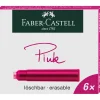 Faber-Castell Naboje atramentowe - - różowe, krótkie, 6 szt.