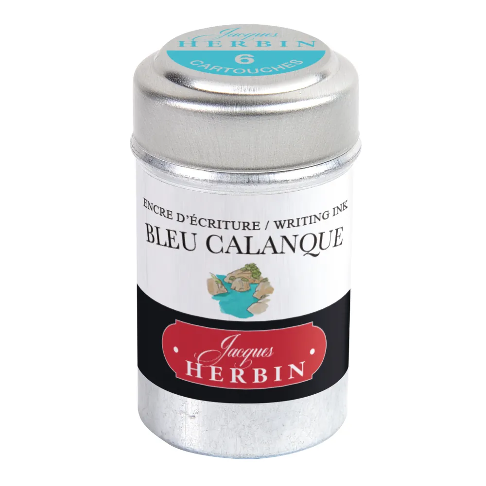 J.Herbin Naboje atramentowe - - Bleu Calanque 6 szt.