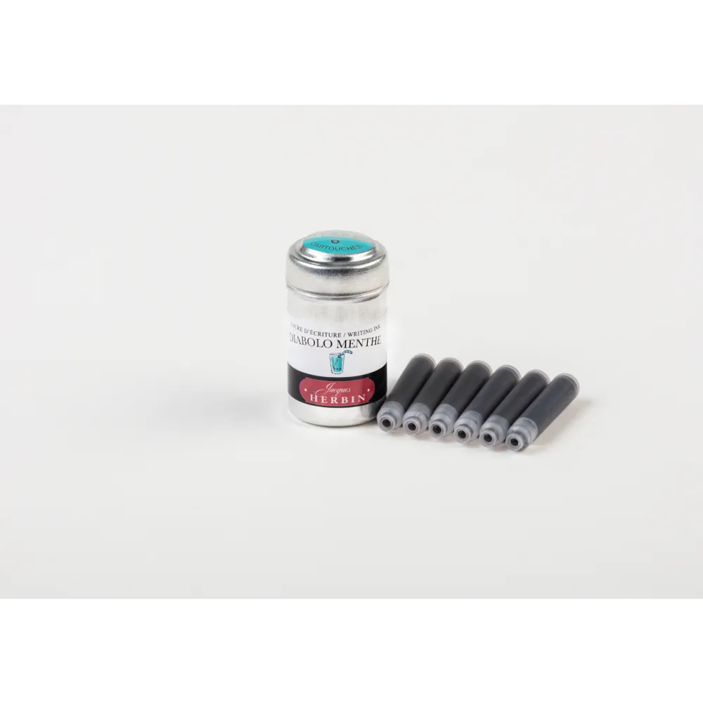 J.Herbin Naboje atramentowe - - Diabolo Mint 6 szt.