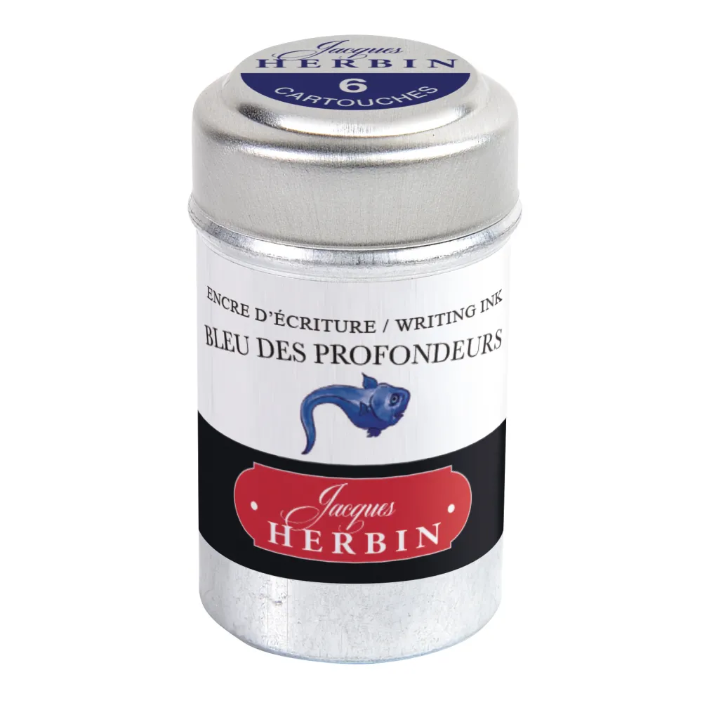 J.Herbin Naboje atramentowe - - Deep Blue 6 szt. > Naboje Atramentowe