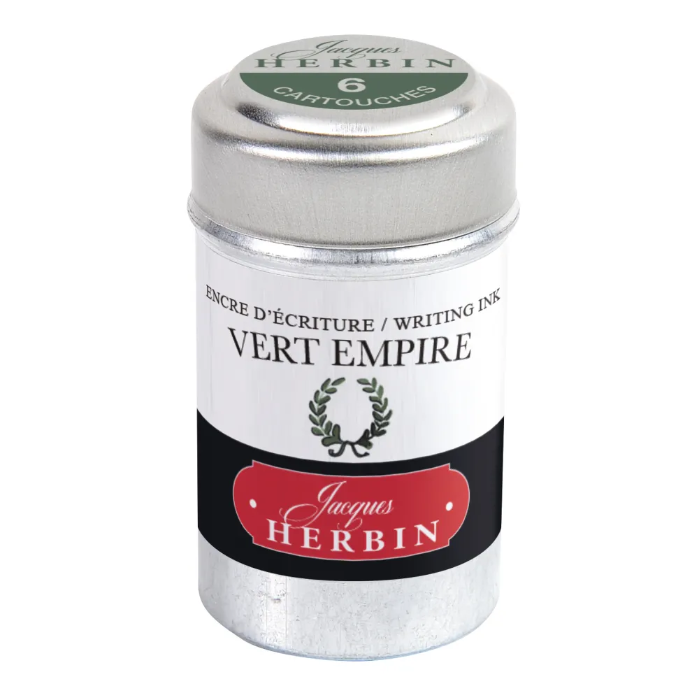 J.Herbin Naboje atramentowe - - Empire Green 6 szt.