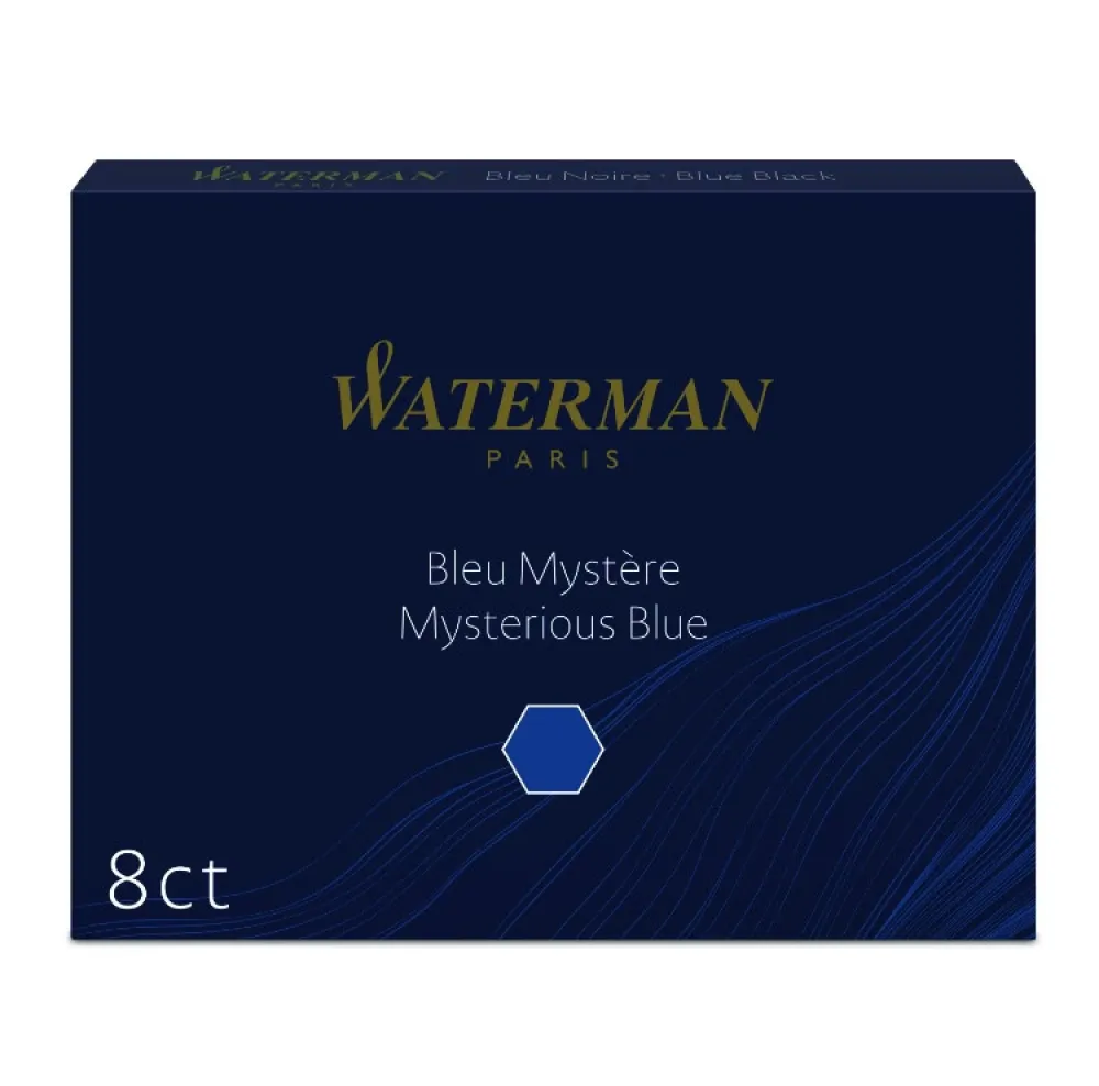 Waterman Naboje atramentowe - - Long, Mysterious Blue, 8 szt.