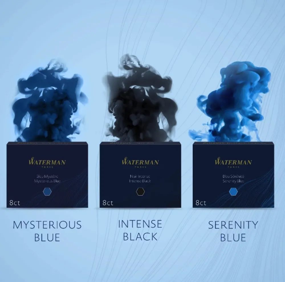 Waterman Naboje atramentowe - - Long, Mysterious Blue, 8 szt.