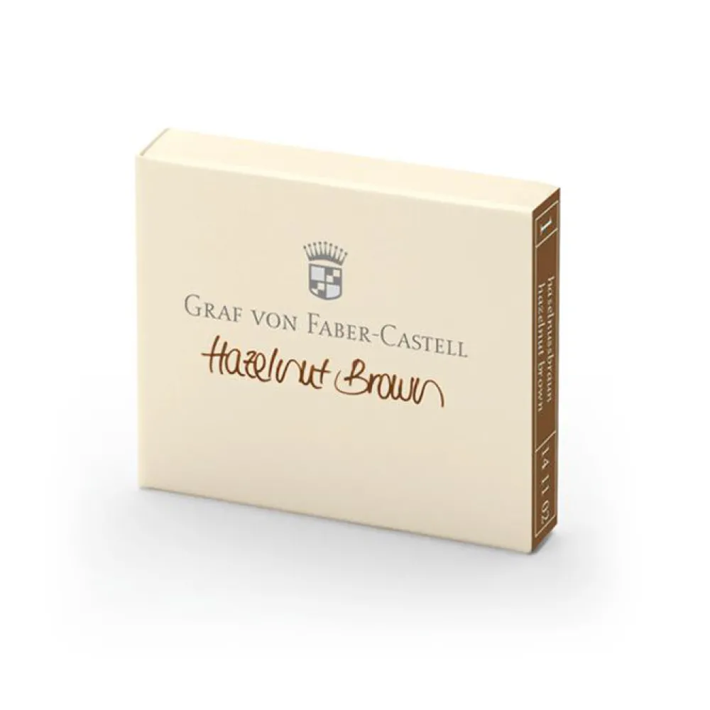 Graf Von Faber-Castell Naboje do piór wiecznych - - Hazelnut Brown, 6 szt.