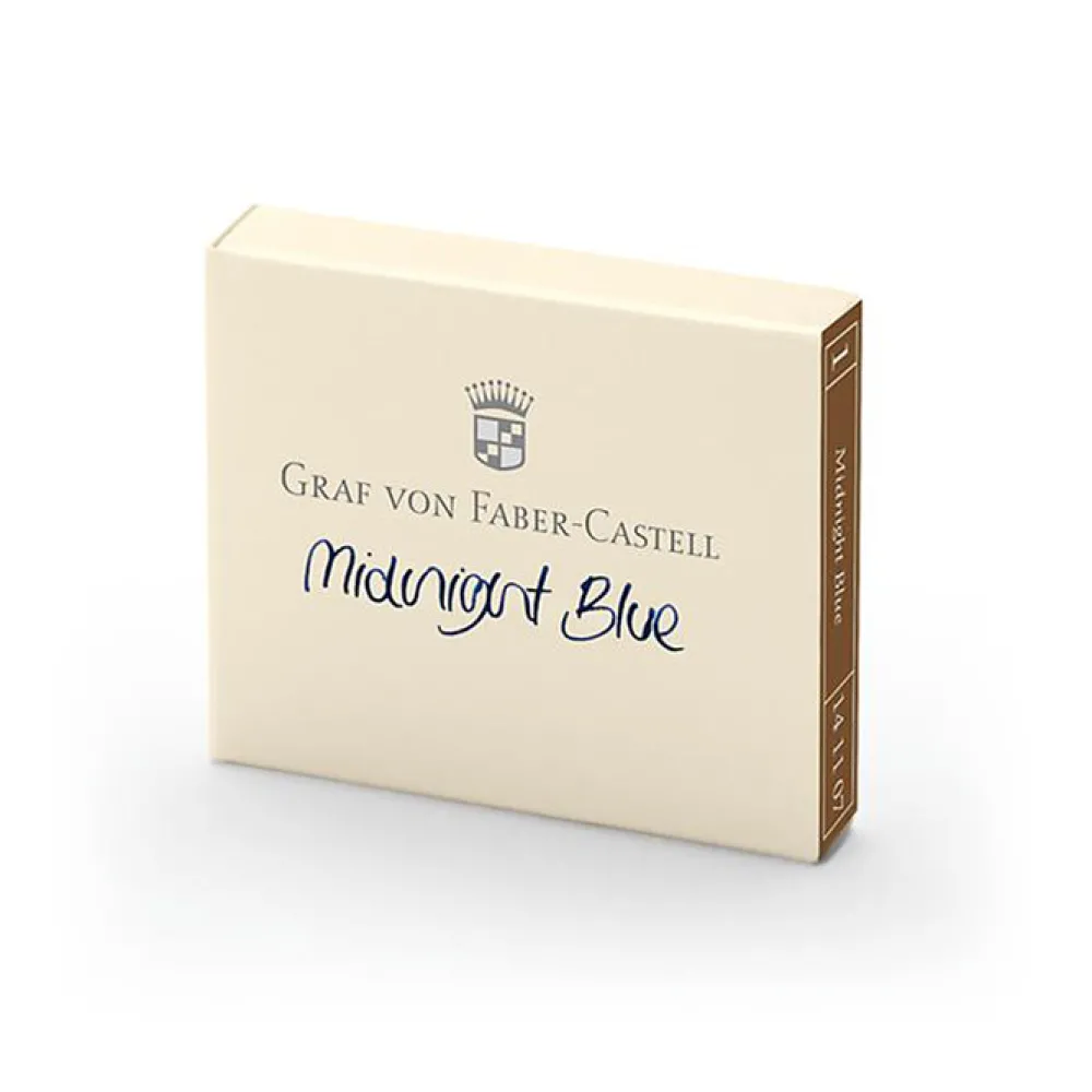 Graf Von Faber-Castell Naboje do piór wiecznych - - Midnight Blue, 6 szt. > Naboje Atramentowe