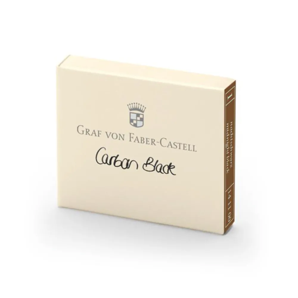 Graf Von Faber-Castell Naboje do piór wiecznych - - Carbon Black, 6 szt.