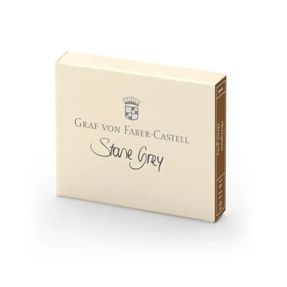 Graf Von Faber-Castell Naboje do piór wiecznych - - Stone Grey, 6 szt.
