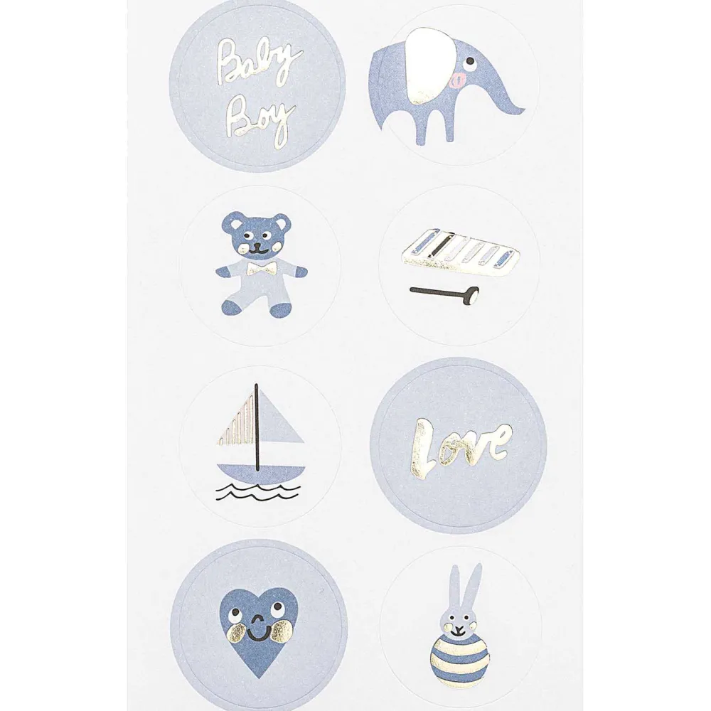Rico Design Naklejki Baby Boy - Paper Poetry - niebieskie, 100 szt. > Naklejki