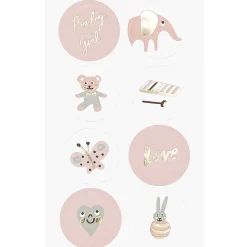 Rico Design Naklejki Baby Girl - Paper Poetry - różowe, 100 szt.
