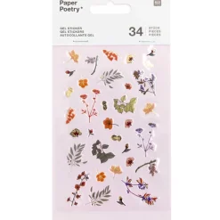 Rico Design Naklejki żelowe Funny Fall - Paper Poetry - Kwiaty, 34 szt. > Naklejki