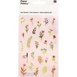 Rico Design Naklejki żelowe - Paper Poetry - kwiaty, 26 szt.