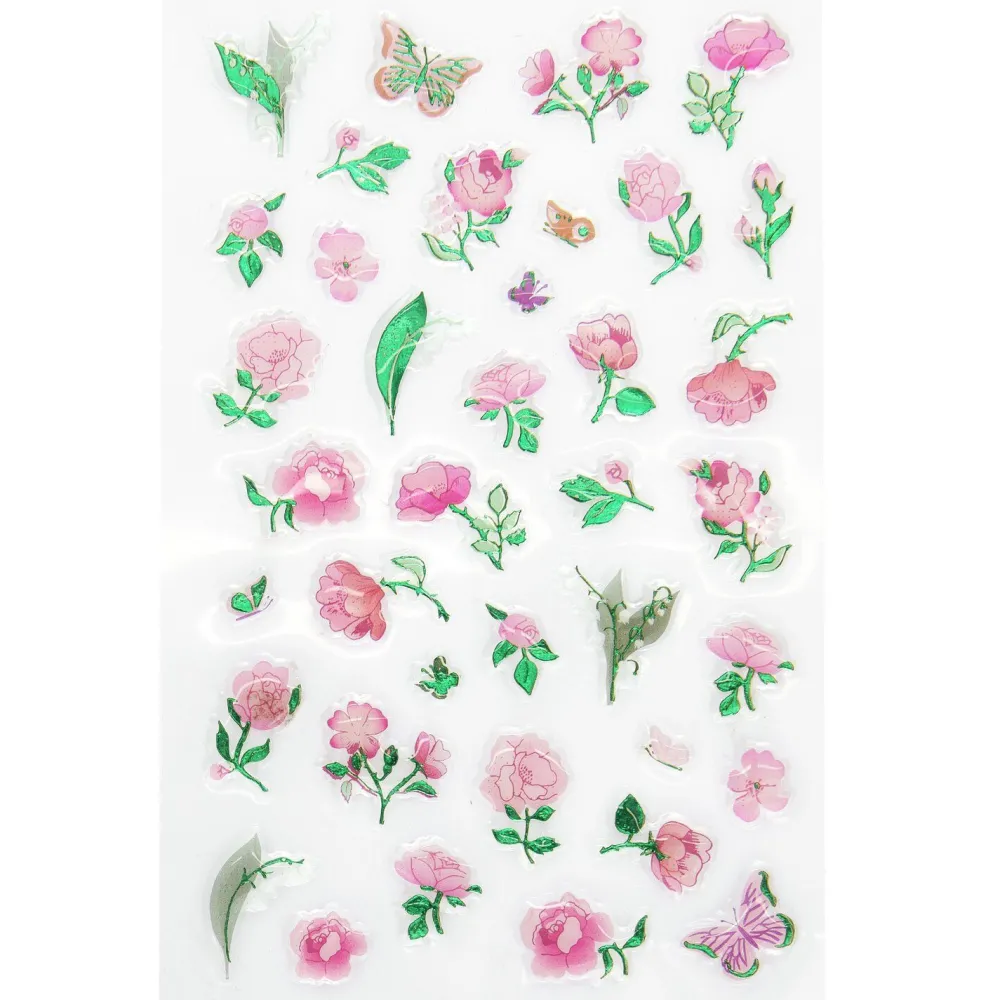 Rico Design Naklejki żelowe Roses - Paper Poetry - 38 szt.