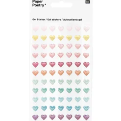 Rico Design Naklejki żelowe Serca - Paper Poetry - pastelowe, 77 szt.