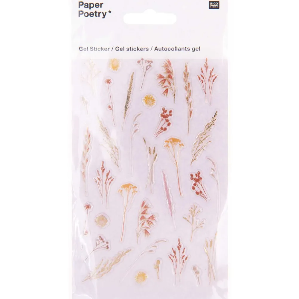 Rico Design Naklejki żelowe Transformation - Paper Poetry - Grasses, 34 szt. > Naklejki