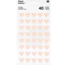 Rico Design Naklejki filcowe Serca - Paper Poetry - małe, beżowe, 40 szt.