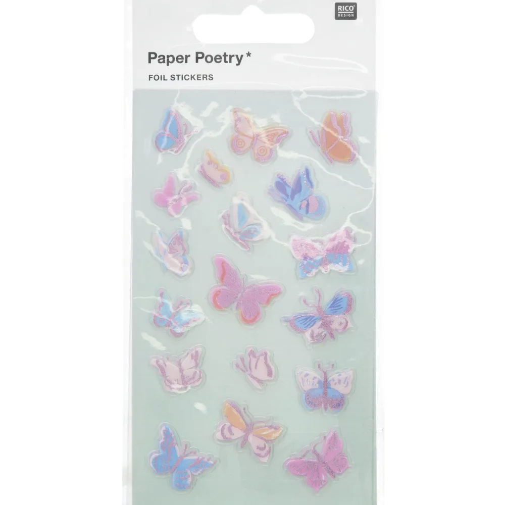 Rico Design Naklejki foliowe Butterflies - Paper Poetry - 72 szt. > Naklejki
