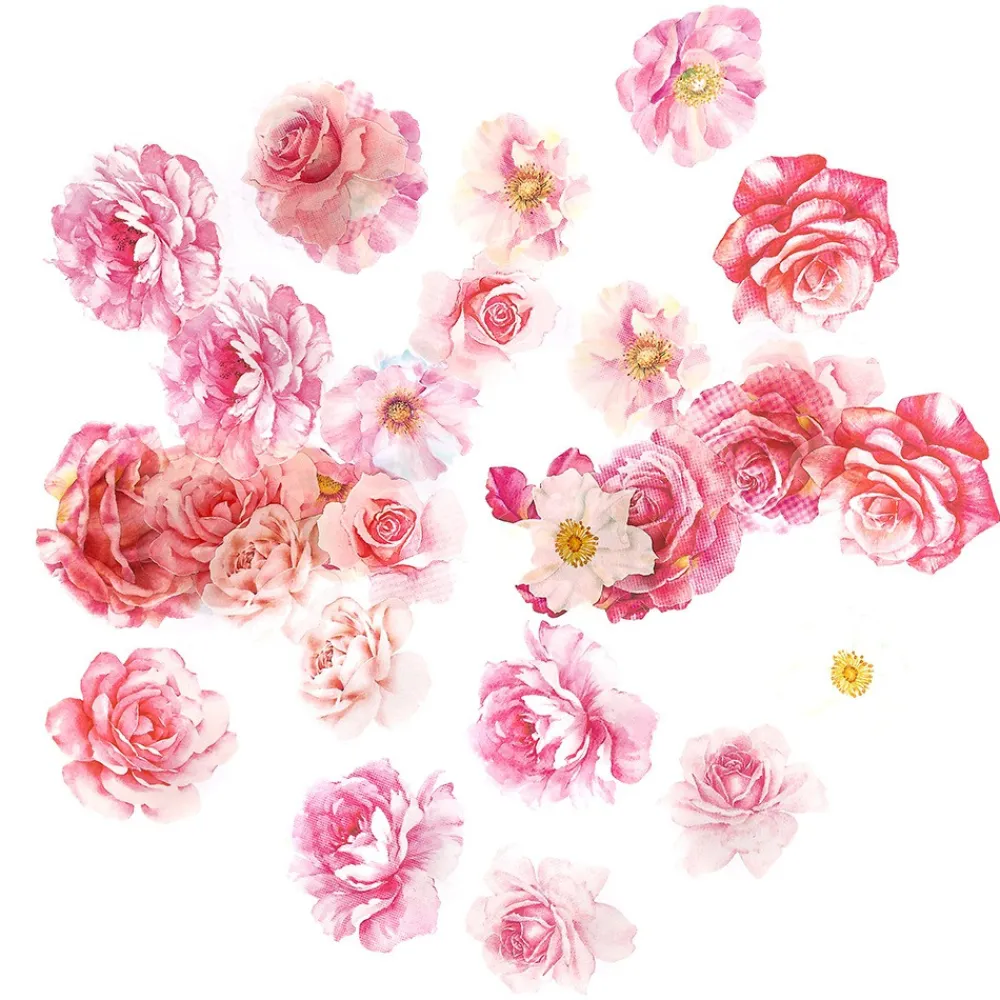 dpCraft Naklejki foliowe Kwiaty - - Romantic Pink 30 szt.