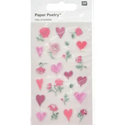 Rico Design Naklejki foliowe La Vie en Rose Hearts & Flowers - Paper Poetry
