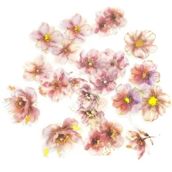 dpCraft Naklejki foliowe połyskujące Kwiaty - - Pink Blush 20 szt.
