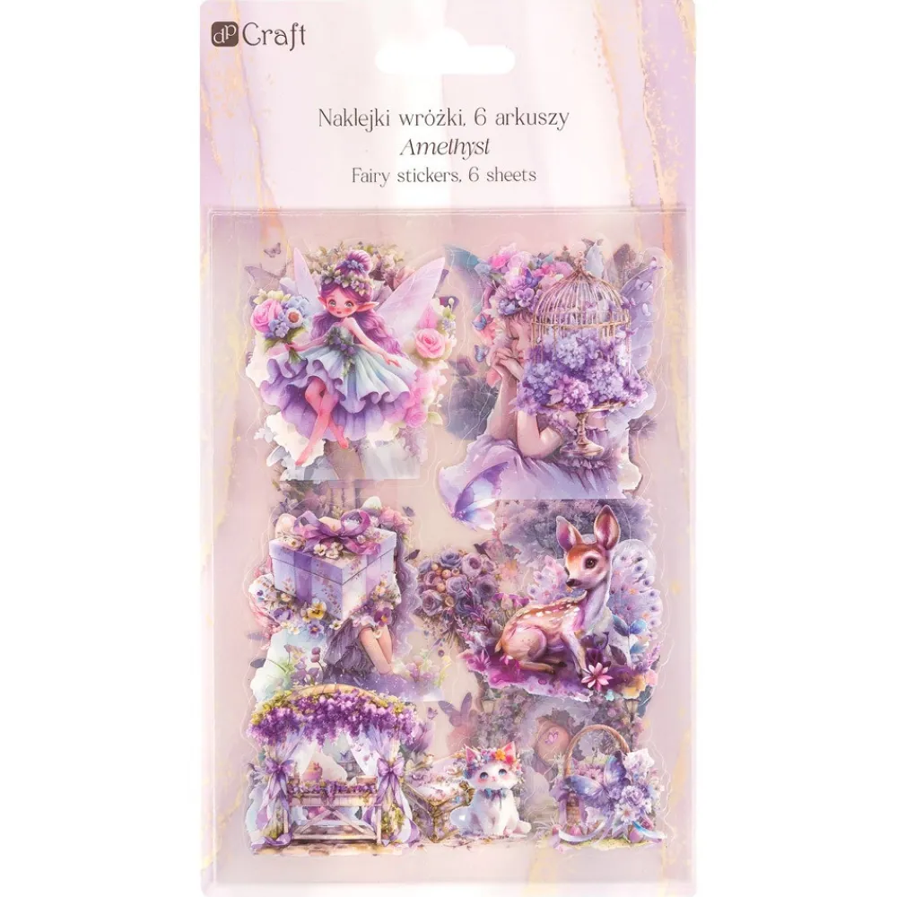 dpCraft Naklejki foliowe połyskujące Wróżki - - Amethyst 6 ark.