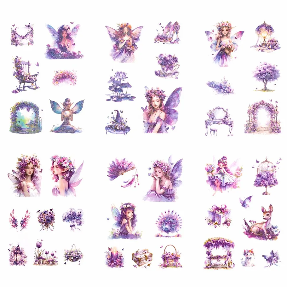 dpCraft Naklejki foliowe połyskujące Wróżki - - Amethyst 6 ark.