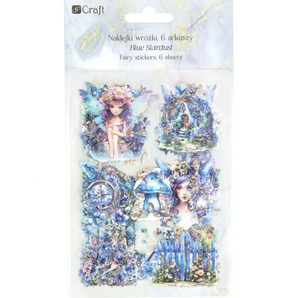 dpCraft Naklejki foliowe Wróżki - - Blue Stardust 6 ark.