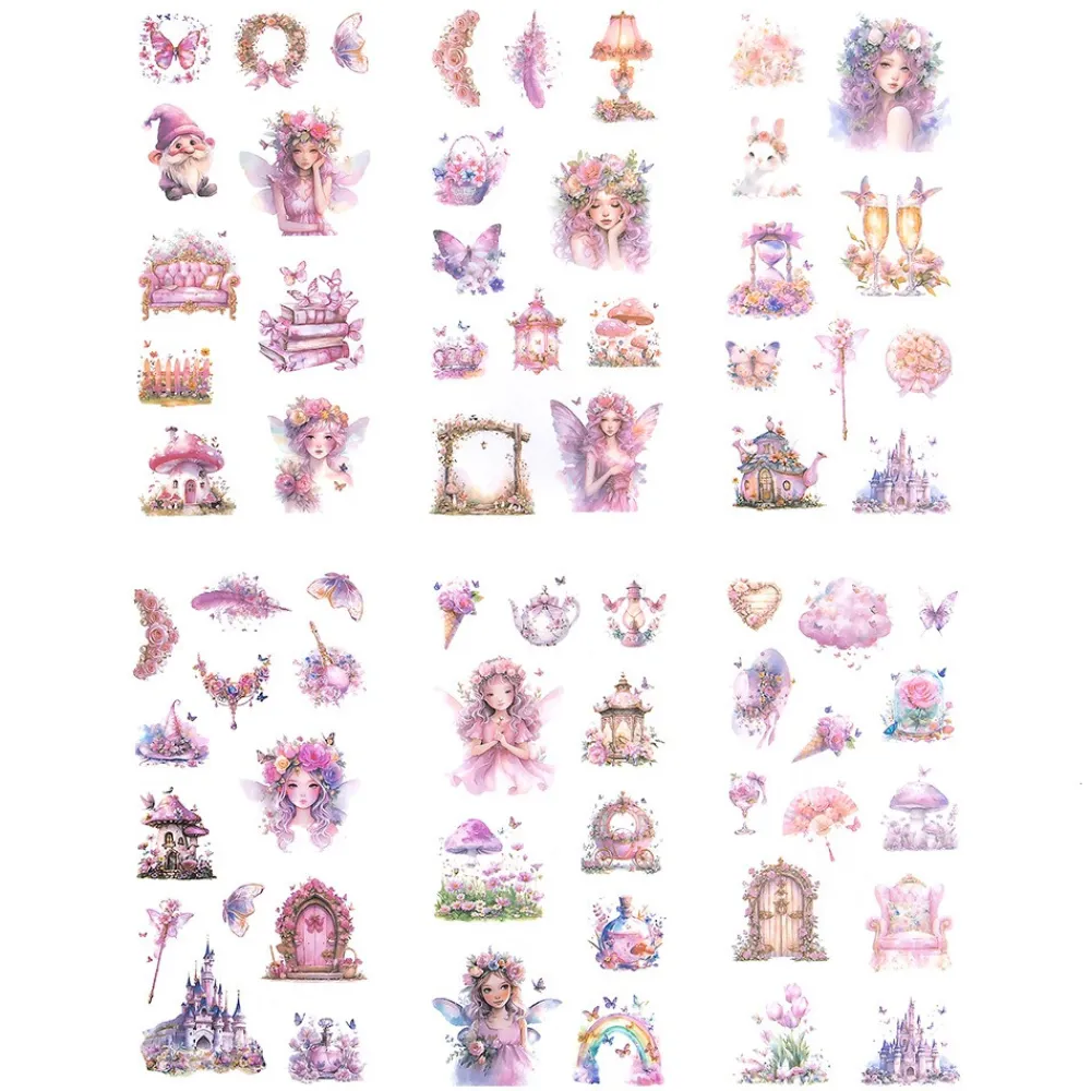 dpCraft Naklejki foliowe Wróżki - - Crystal Pink 6 ark. > Naklejki