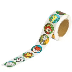 dpCraft Naklejki motywacyjne na rolce Zwierzątka dżungla - - 2,5 cm 500 szt.
