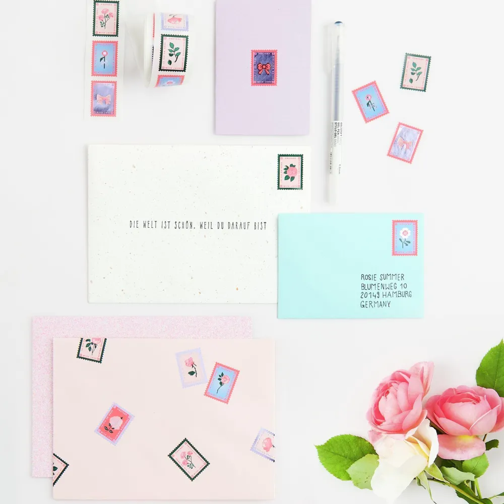 Rico Design Naklejki na rolce La Vie en Rose Stamps - Paper Poetry - 120 szt. > Naklejki