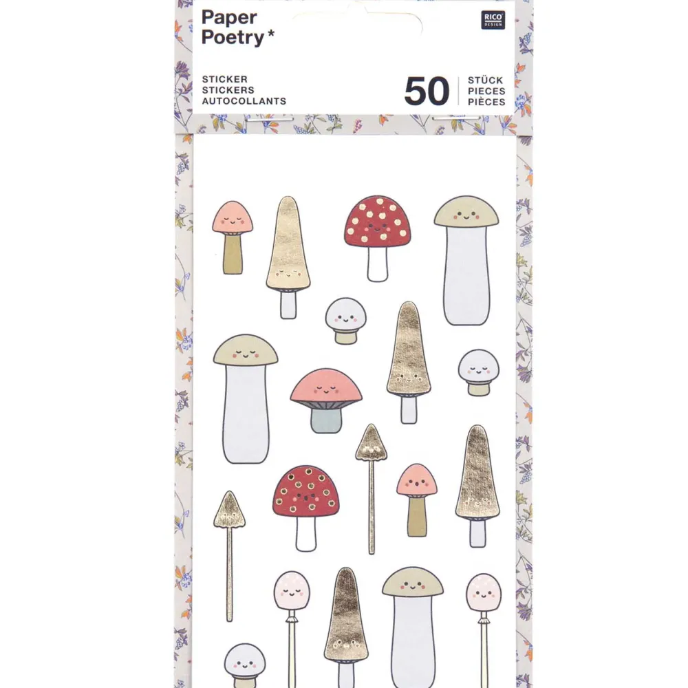 Rico Design Naklejki - Paper Poetry - Grzyby, 50 szt. > Naklejki